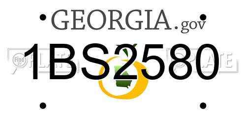 1BS2580 Georgia License Plate