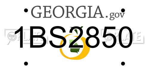 1BS2850 Georgia License Plate
