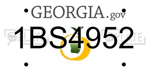 1BS4952 Georgia License Plate