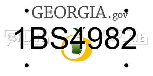 1BS4982 Georgia License Plate