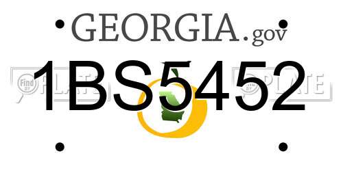 1BS5452 Georgia License Plate