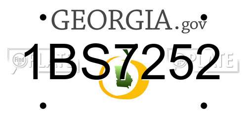 1BS7252 Georgia License Plate