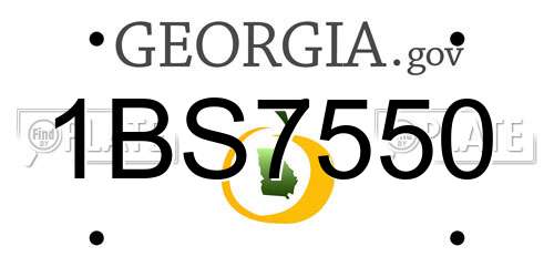 1BS7550 Georgia License Plate
