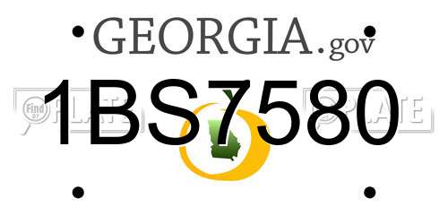 1BS7580 Georgia License Plate
