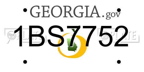1BS7752 Georgia License Plate