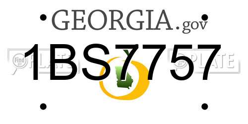1BS7757 Georgia License Plate