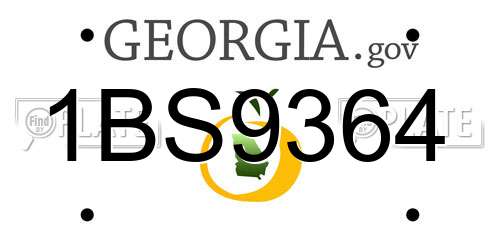 1BS9364 Georgia License Plate