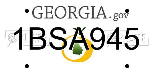 1BSA945 Georgia License Plate
