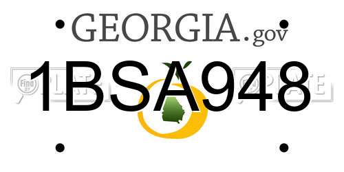 1BSA948 Georgia License Plate