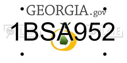 1BSA952 Georgia License Plate