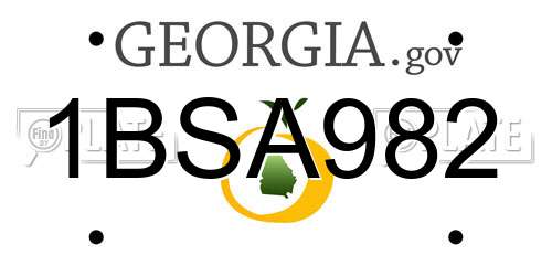 1BSA982 Georgia License Plate