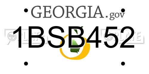 1BSB452 Georgia License Plate