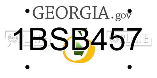 1BSB457 Georgia License Plate
