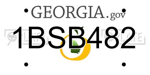 1BSB482 Georgia License Plate