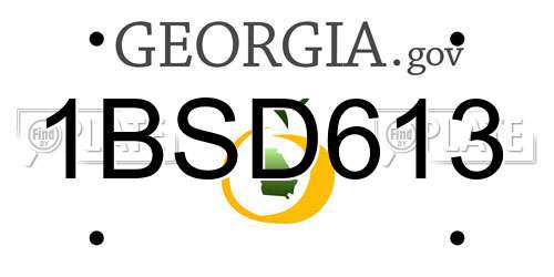 1BSD613 Georgia License Plate