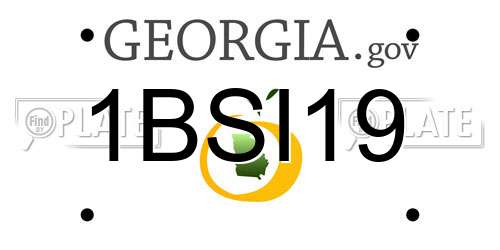 1BSI19 Georgia License Plate