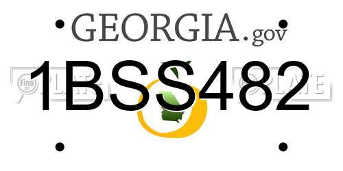 1BSS482 Georgia License Plate