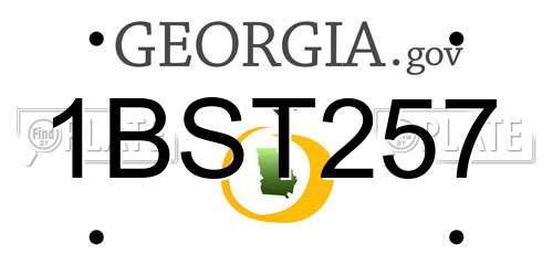 1BST257 Georgia License Plate