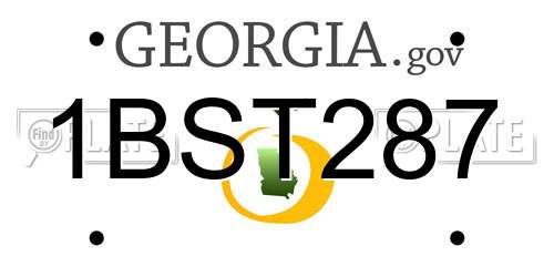 1BST287 Georgia License Plate