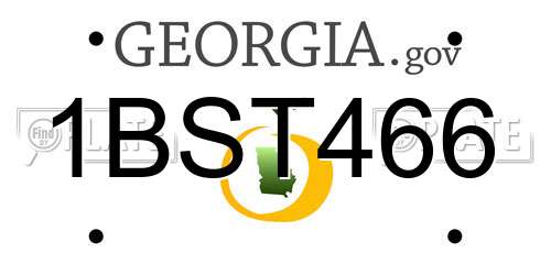 1BST466 Georgia License Plate