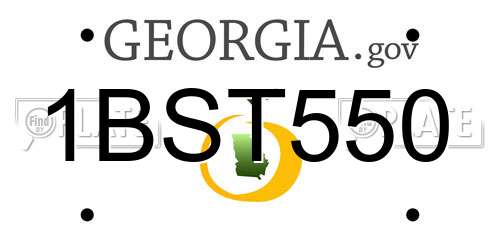 1BST550 Georgia License Plate