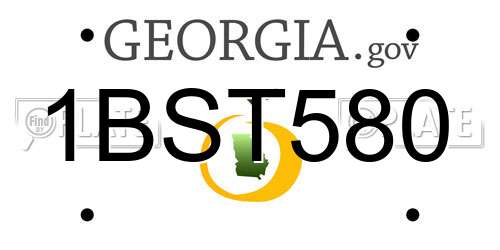 1BST580 Georgia License Plate