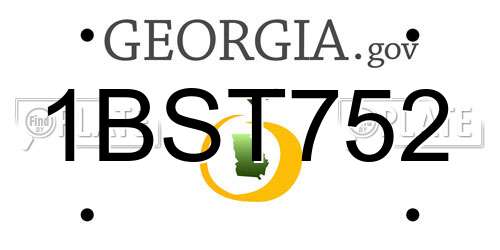 1BST752 Georgia License Plate