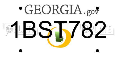 1BST782 Georgia License Plate