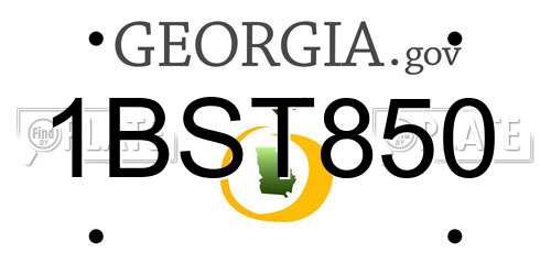 1BST850 Georgia License Plate