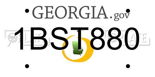 1BST880 Georgia License Plate