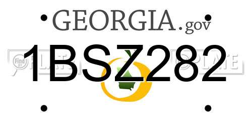 1BSZ282 Georgia License Plate