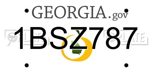 1BSZ787 Georgia License Plate
