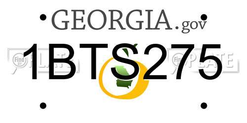 1BTS275 Georgia License Plate