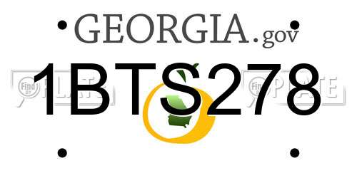 1BTS278 Georgia License Plate