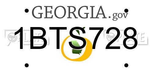 1BTS728 Georgia License Plate
