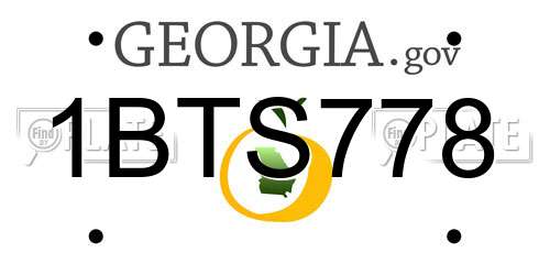 1BTS778 Georgia License Plate