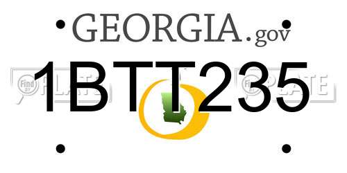 1BTT235 Georgia License Plate