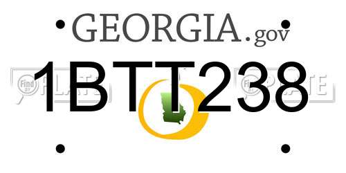 1BTT238 Georgia License Plate