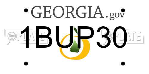 1BUP30 Georgia License Plate