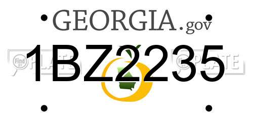 1BZ2235 Georgia License Plate