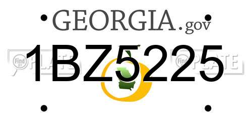 1BZ5225 Georgia License Plate