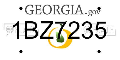 1BZ7235 Georgia License Plate