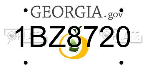 1BZ8720 Georgia License Plate