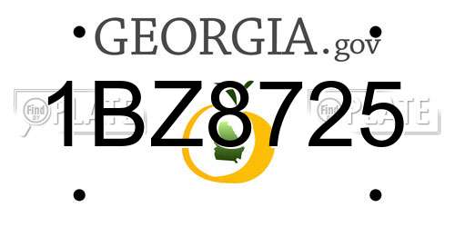 1BZ8725 Georgia License Plate