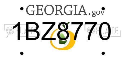 1BZ8770 Georgia License Plate