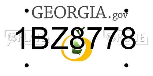 1BZ8778 Georgia License Plate