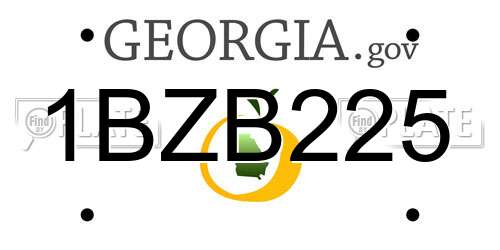 1BZB225 Georgia License Plate