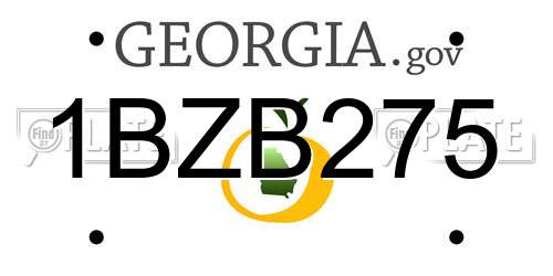 1BZB275 Georgia License Plate