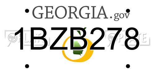 1BZB278 Georgia License Plate