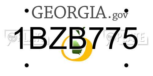 1BZB775 Georgia License Plate